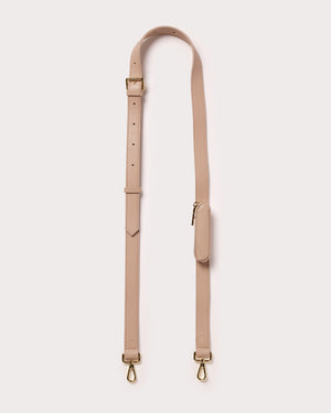 Holstere Genuine Leather iPhone Case Crossbody Phone Purse Cross Body Holster Clip for Easy Carry Hands Free - Extra Strap: Cream (Rosy Blush / Pink) Real Pebbled Leather Thick Durable Utility Strap with Adjustable Length Buckle and Attached Lipstick Zipper Zipped Pouch with Gold Hardware