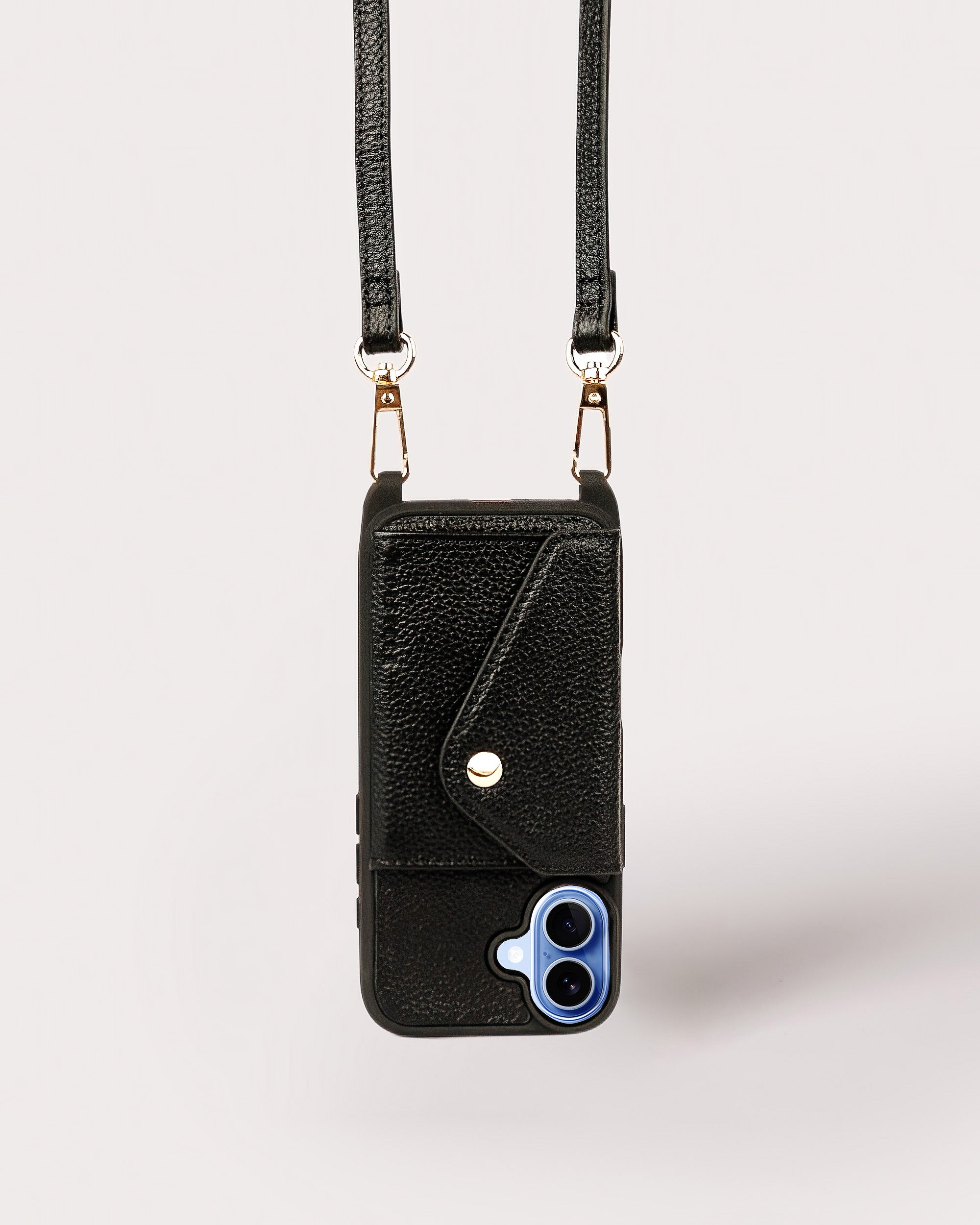 The Everly Black | Ultra-Durable Genuine Pebbled Leather iPhone Case Crossbody w/ Expanded Card Pocket The Everly Black | Ultra-Durable Genuine Pebbled Leather iPhone Case Crossbody w/ Expanded Card Pocket