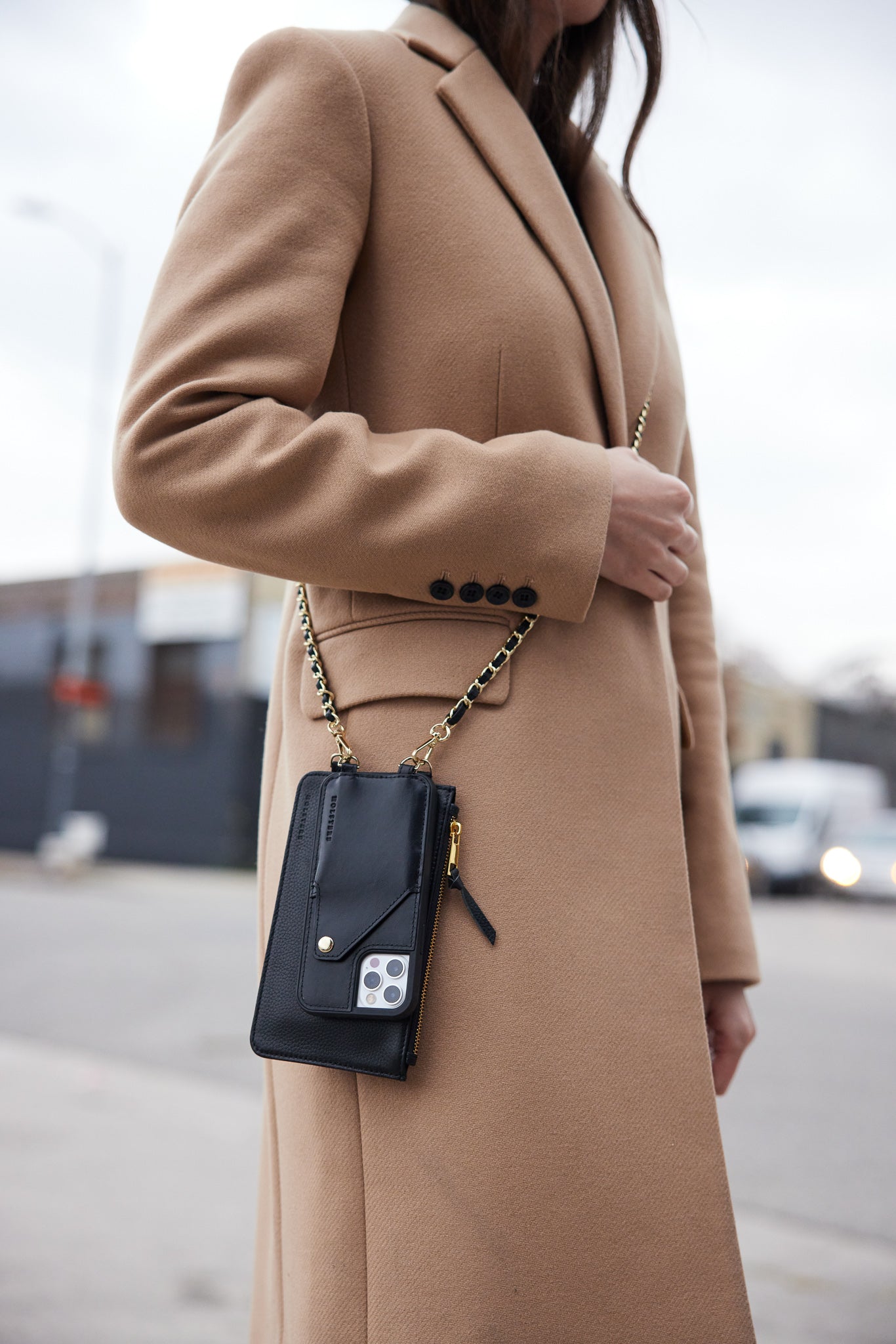 Chanel-Like Genuine Leather Crossbody Chain