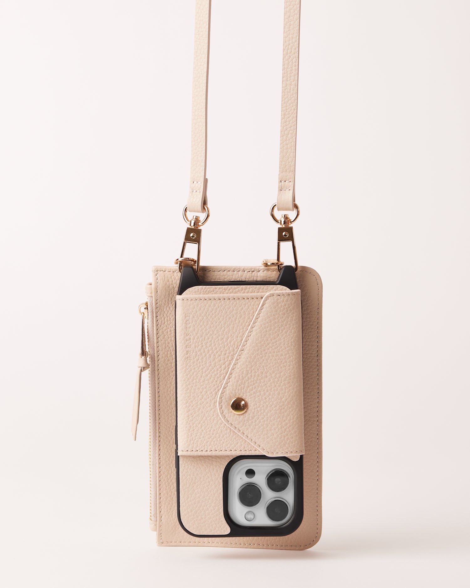 Holstere Ultra-Durable Pebbled Cream Genuine Leather iPhone Case Crossbody Purse w/ Expanded Card Pocket Holstere Ultra-Durable Pebbled Cream Genuine Leather iPhone Case Crossbody Purse w/ Expanded Card Pocket