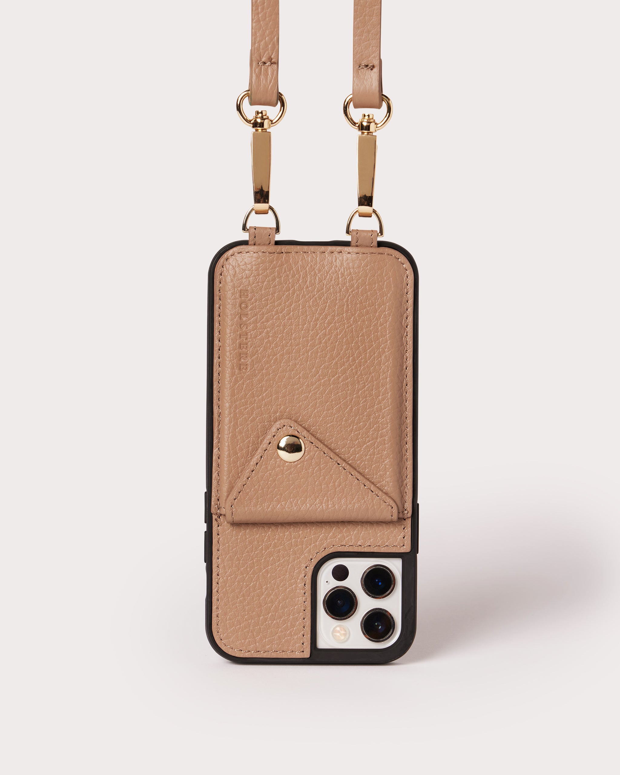 The Manhattan Pearly White | Genuine Pebbled Leather iPhone Case Crossbody iPhone 12 / 12 Pro