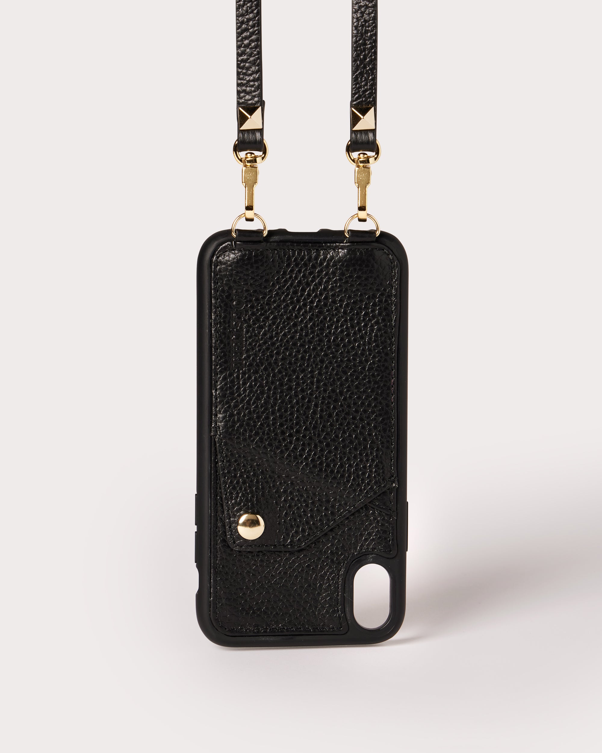The Manhattan Azure | Genuine Pebbled Leather iPhone Case Crossbody