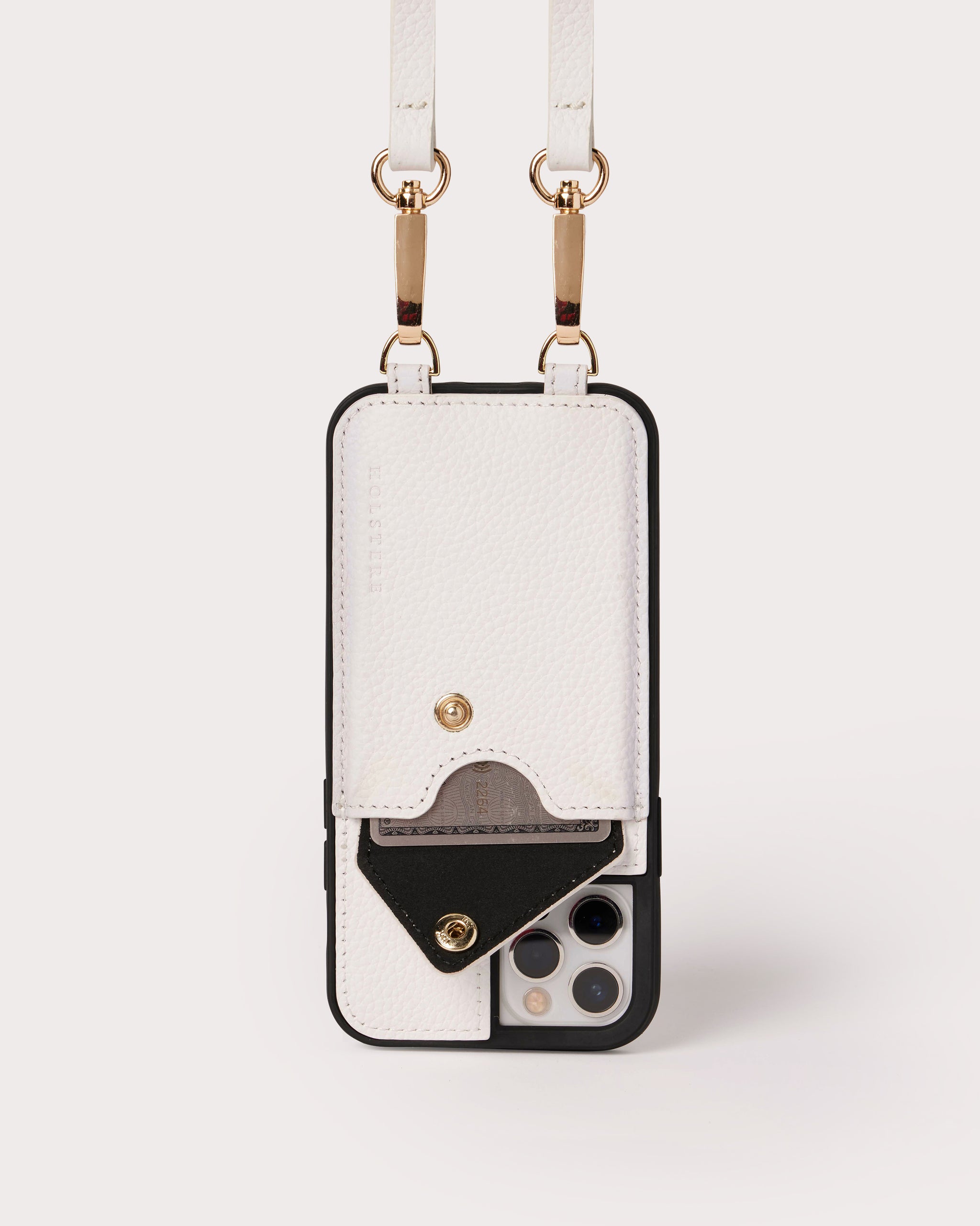The Manhattan Pearly White  Genuine Pebbled Leather iPhone Case