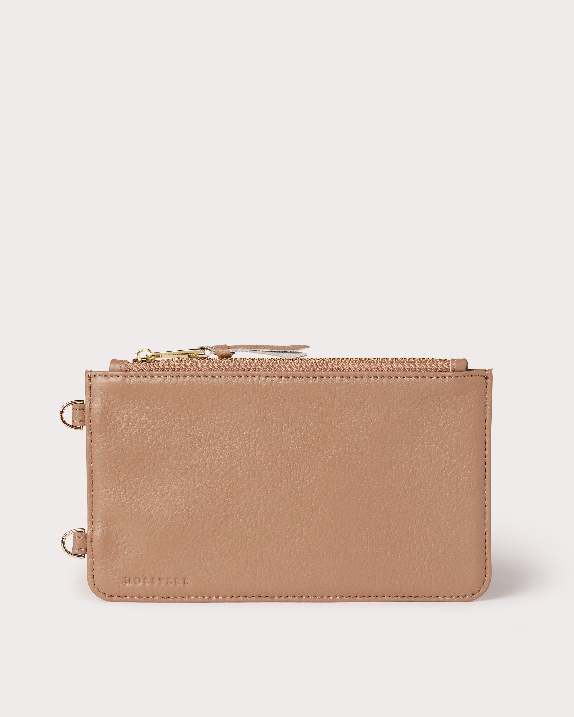 Genuine Pebbled Leather Zipper Pouch Add-On for Crossbody