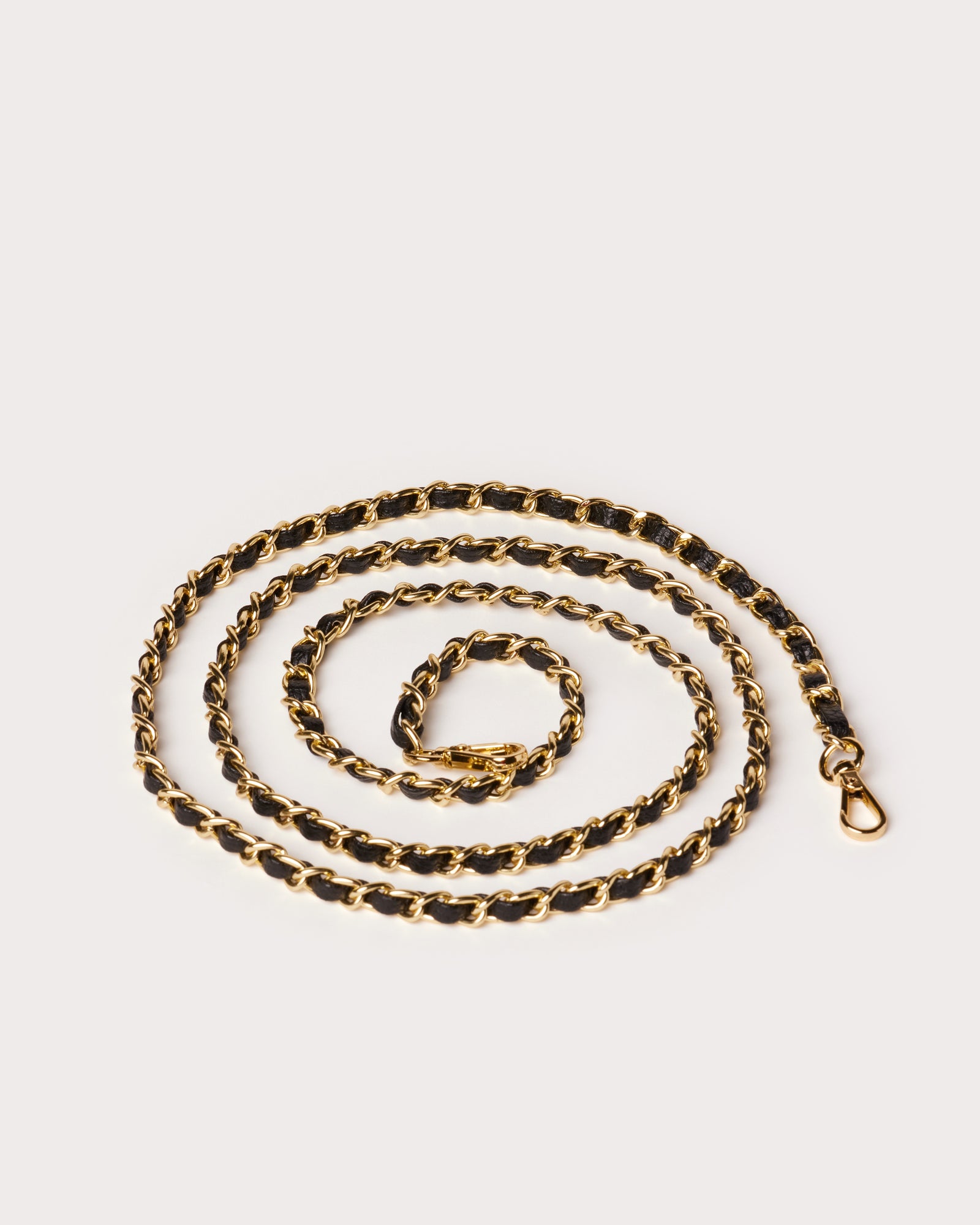 Holstere Genuine Leather iPhone Case Crossbody Phone Purse Cross Body Holster Clip for Easy Carry Hands Free - Extra Strap: Black Real Leather with Gold Toned Chain Luxe Durable Shoulder Strap with Gold Toned Hardware and Clasps