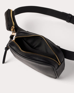 The Sydney  Genuine Leather Waist Bag with Built-In Lipstick